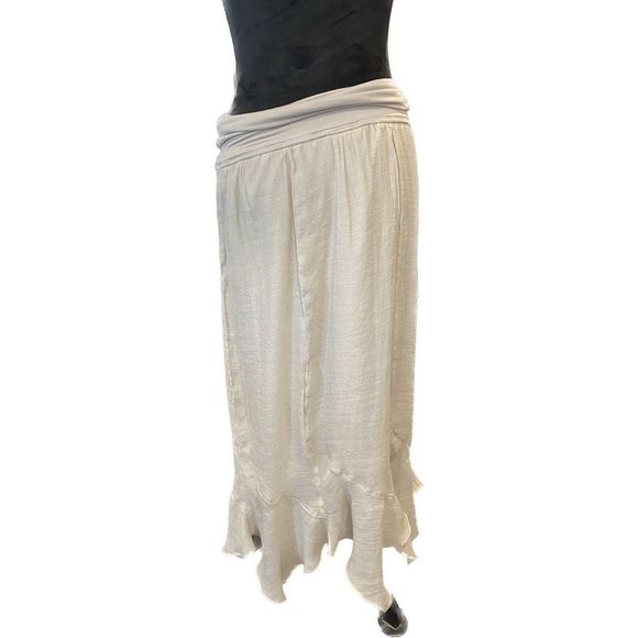 ABG Beige maxi skirt boho bohemian Women's Size Medium - Picture 2 of 8